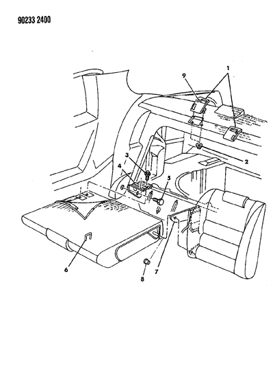 1990 Chrysler LeBaron Rear Fold Down Seat Diagram
