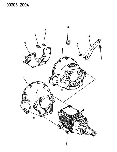 1992 Dodge W150 Housing & Pan, Clutch Diagram