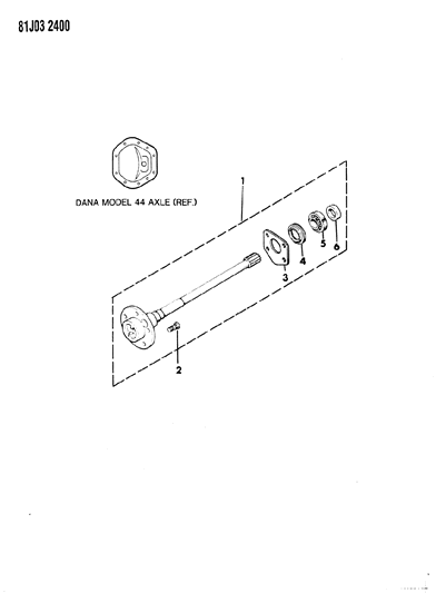 1986 Jeep Comanche Shafts - Rear Axle Diagram