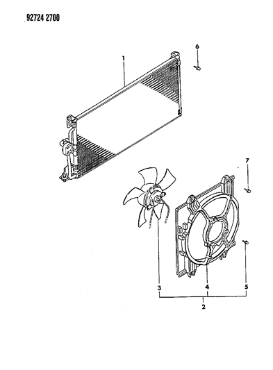 1992 Dodge Stealth Condenser, Air Conditioner Diagram