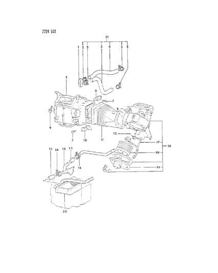 1988 Dodge Colt Heater Unit & Heater Plumbing Diagram