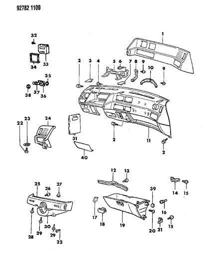 1992 Dodge Colt Instrument Panel Diagram 4