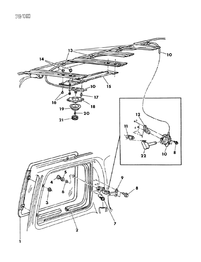 1985 Dodge Caravan Glass - Quarter Window Diagram