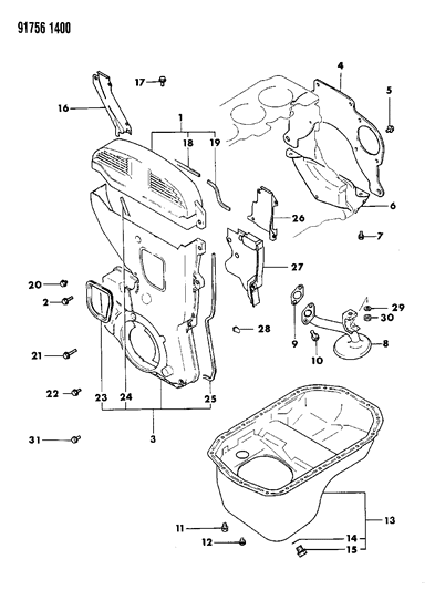 1991 Dodge Stealth Cover,Tim-Ing Belt Timing Diagram for MD141454