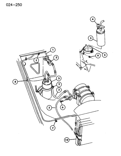 1995 Jeep Grand Cherokee Accumulator, Condenser & Lines Diagram 1