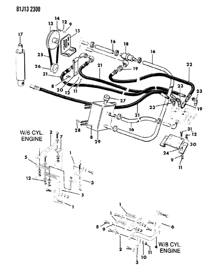 1986 Jeep Wrangler Snow Plow Lift Ram & Reservoir Hydraulic Diagram