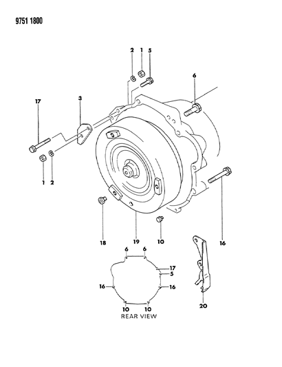 1989 Dodge Ram 50 Bolt Clutch Special Diagram for MD950120