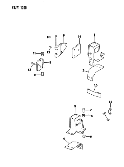 1985 Jeep Wrangler Hinges - Rear Door Diagram