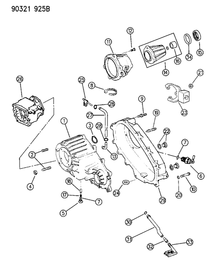 1993 Dodge Dakota Case, Transfer & Related Parts Diagram