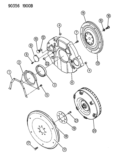 1990 Dodge D150 Crankshaft , Pistons And Torque Converter Diagram 3