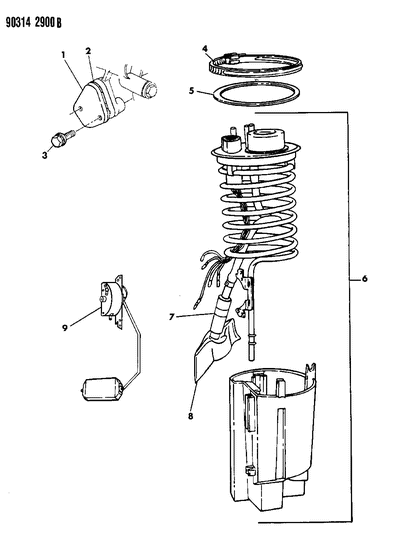 1990 Dodge W150 Fuel Pump Module Diagram