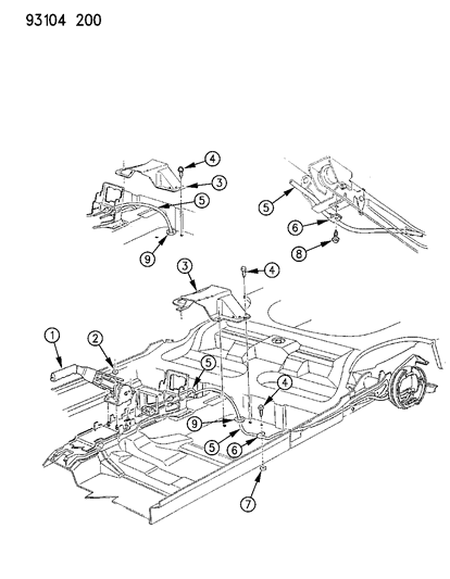 1993 Dodge Daytona Cable, Parking Brake Diagram for 4423737