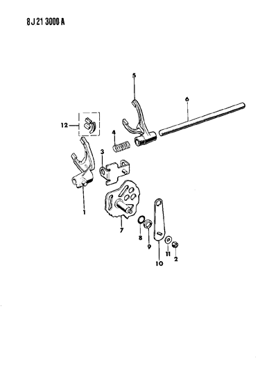 1988 Jeep Grand Wagoneer Forks, Rails, Shafts Diagram 4