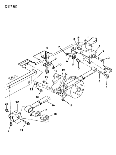 1992 Chrysler Town & Country Suspension - Rear Diagram 1