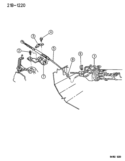 1995 Dodge Stratus Controls , Gearshift , Column Shaft Diagram