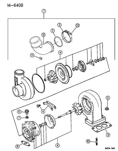 1994 Dodge Ram 2500 Clamp V B-Air Intake Connection Diagram for 4761274