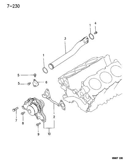 1995 Dodge Avenger Water Pump Diagram 1