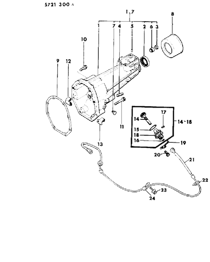 1985 Dodge Ram 50 Extension, Speedometer Cable & Pinion Diagram 1