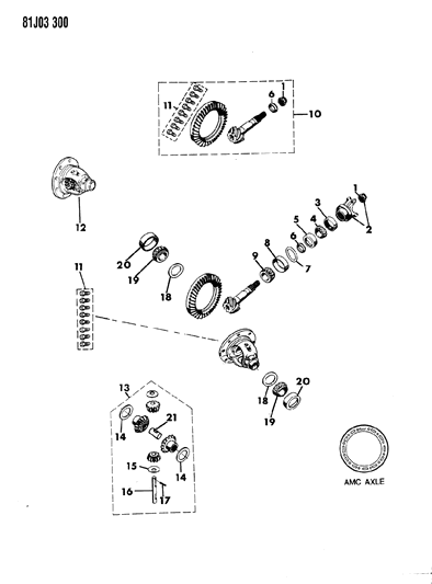 1984 Jeep Wrangler Gear-Kit Side Diagram for J8127092