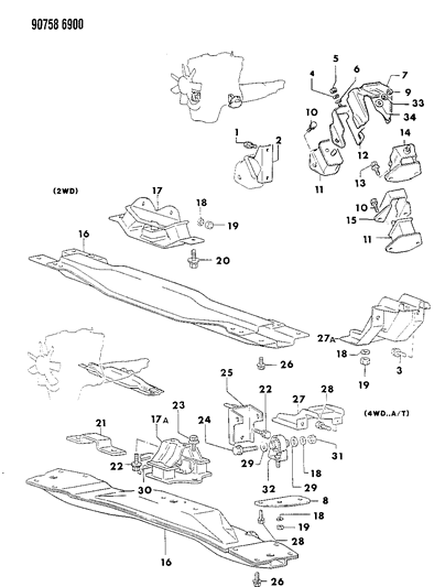 1990 Dodge Ram 50 Engine Mounting Diagram 1