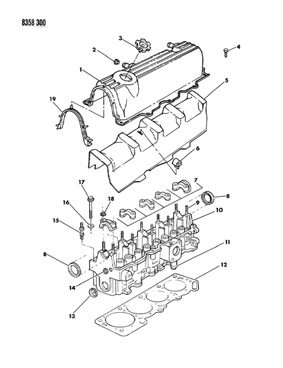 1988 Dodge Dakota Cylinder Head Diagram 1