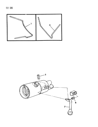 1985 Chrysler New Yorker Lever - Column Shift & Indicator Diagram