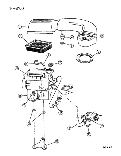 1994 Dodge Dakota Air Cleaner Diagram 1