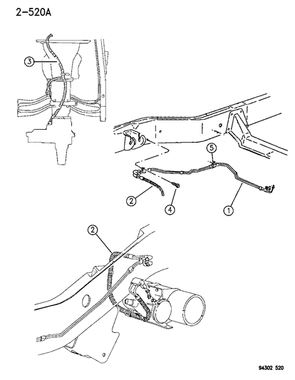 1995 Dodge Ram 1500 Harness-Vacuum Front Axle Diagram for 52078348