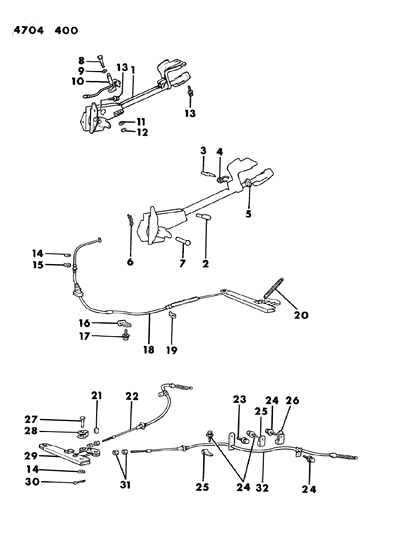 1984 Dodge Ram 50 Brake, Park Control Diagram