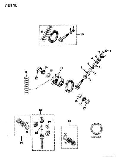 1986 Jeep Wrangler Differential & Gears Diagram 1