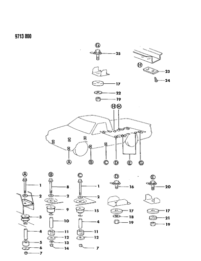 1989 Dodge Ram 50 Body Hold Down Diagram