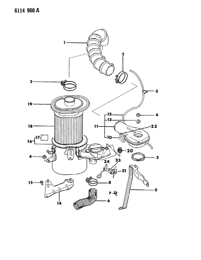 1986 Dodge 600 Element, Air Cleaner Diagram for MD603340