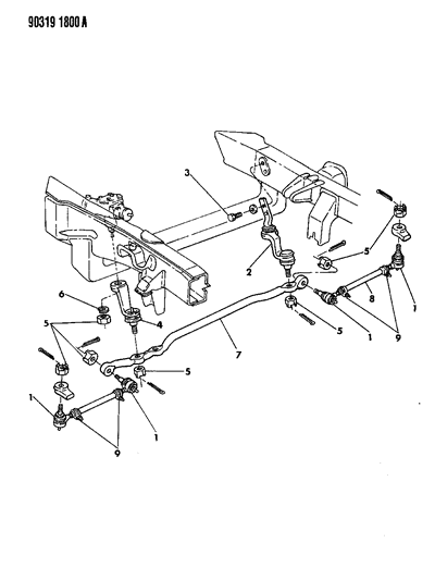1992 Dodge Dakota Gear & Linkage, Steering Diagram
