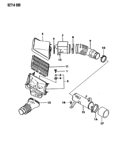 1992 Dodge Ram 50 Gasket-Air Cleaner Diagram for MD620592