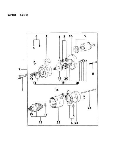 1984 Chrysler Conquest Starter - Automatic Transmission Diagram