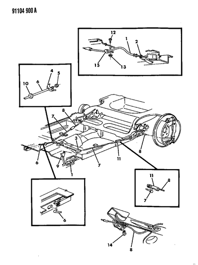 1991 Chrysler LeBaron Sedan Cable, Parking Brake Diagram
