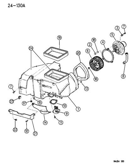 1996 Jeep Cherokee RETAINER-Heater Duct Diagram for 6026450