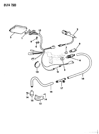 1984 Jeep J20 Speed Control, Instrument Panel Components Diagram