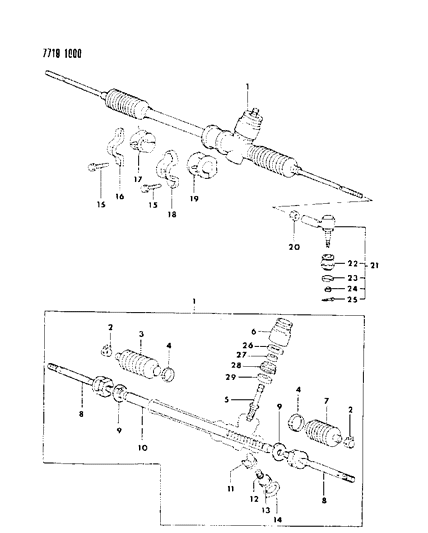 1987 Dodge Colt Gear - Manual Steering Diagram
