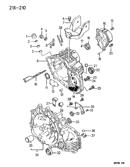 1995 Dodge Stealth Case & Miscellaneous Parts Diagram 1