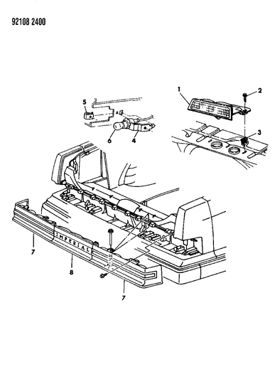 1992 Chrysler New Yorker Fifth Avenue Lamps & Wiring - Rear Diagram 1