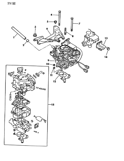 1985 Chrysler New Yorker Carburetor, Gaskets And Attaching Parts Diagram