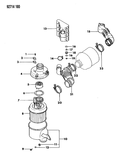 1994 Dodge Colt Air Cleaner Diagram 1