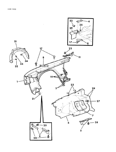 1984 Chrysler Fifth Avenue Fender Diagram