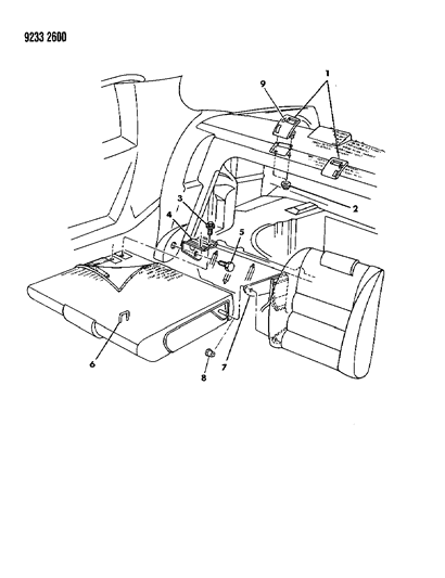 1989 Chrysler LeBaron Rear Fold Down Seat Diagram