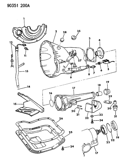 1991 Dodge W150 Case & Related Parts Diagram 3