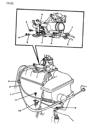 1985 Dodge Daytona Throttle Control Diagram 3