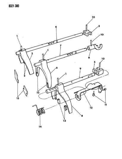 1988 Dodge W350 Controls, Shift, Overdrive Diagram