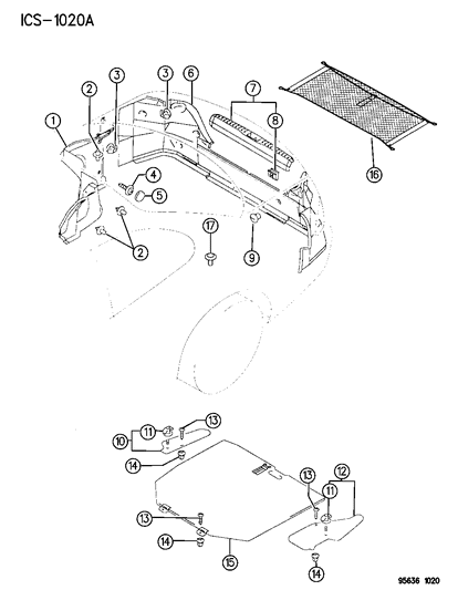 1995 Chrysler Sebring Trunk Room Trim Diagram