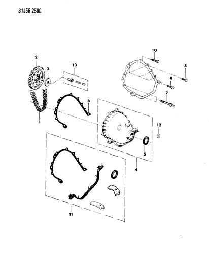 1985 Jeep J20 Timing Cover Diagram 1